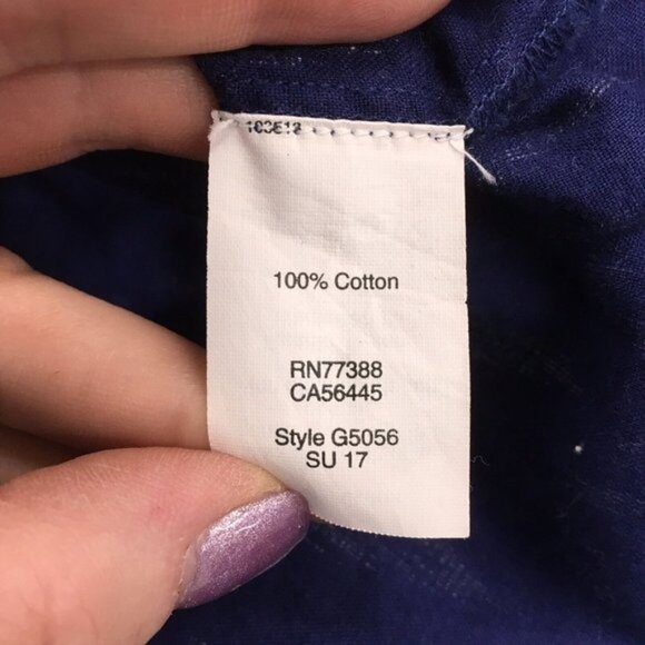 J Crew V Neck Blouse Top Blue Ikat Women Small - Picture 8 of 10